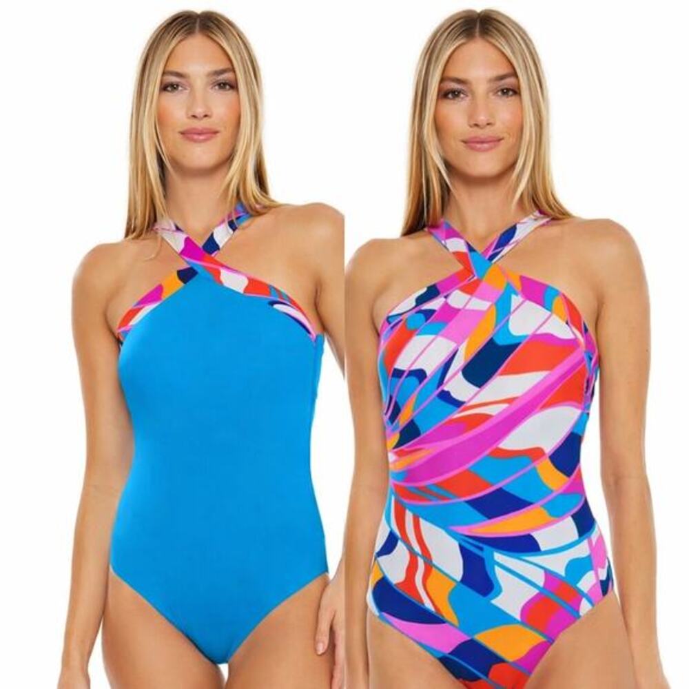 Trina Turk Womens Rio Reversible One Piece Size 12